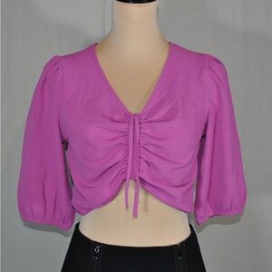 Elegant Purple/pink Ruched Blouse